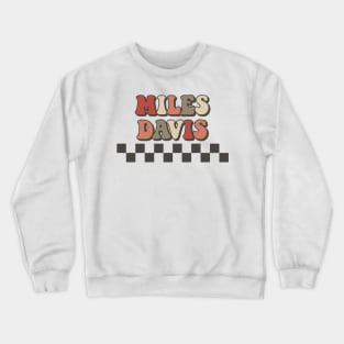 Miles Davis Checkered Retro Groovy Style Crewneck Sweatshirt